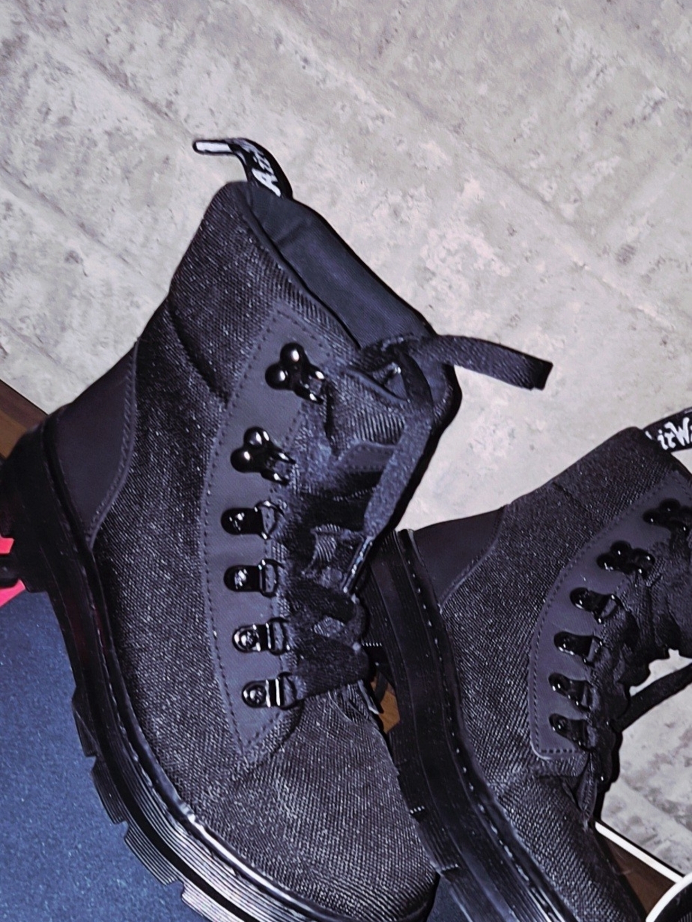 Dr. Martens Women's Black Lace-Up Textile Combat Boots
